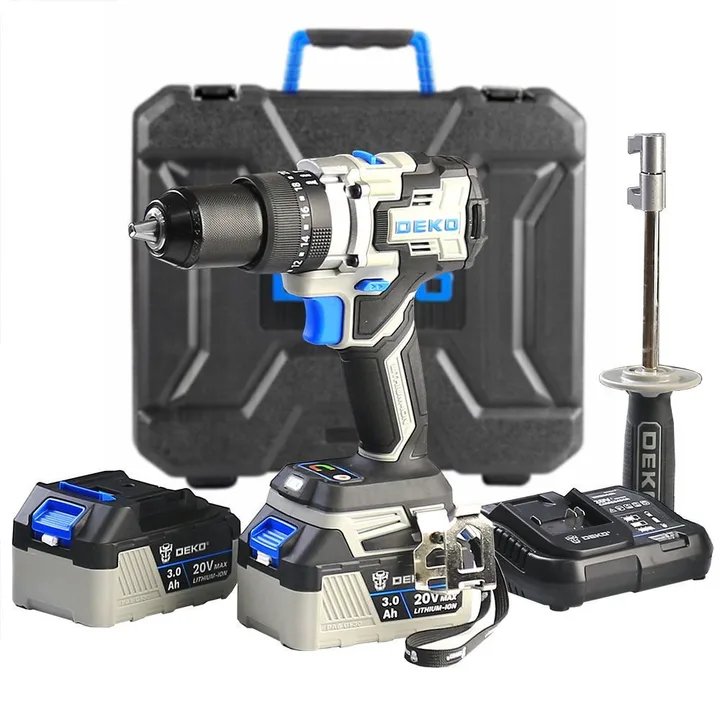 Parafusadeira Furadeira Impacto Brushless High Torque 1/2 pol 120Nm 2 Baterias 3Ah e Maleta DEKO-DKBL20XP01S4, imagem 1 de 10