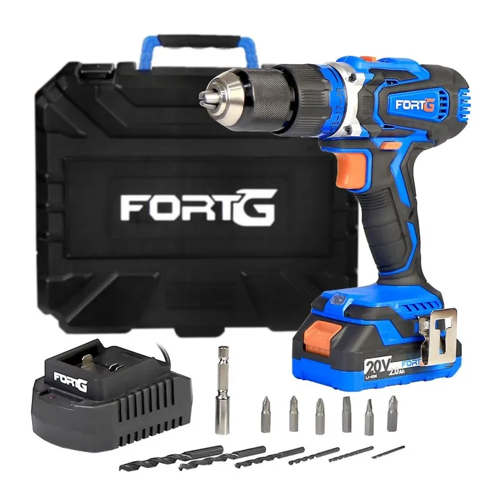 Furadeira Parafusadeira de Impacto 1/2 Pol. 20V com Bateria Carregador Rápido Bivolt e Maleta com Acessórios FORTGPRO-FG3000XS1, imagem 1 de 11