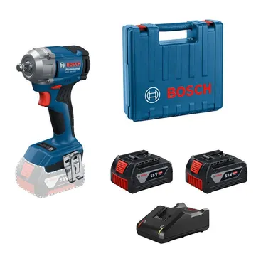 Chave de impacto 1/2 Polegadas GDS 18V-350 com 2 Baterias 18V e Maleta BOSCH-06019M50E1-000