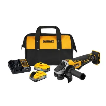 Esmerilhadeira Angular 4-1/2 - 5 Pol. Brushless 20v MAX com 2 Baterias 5Ah Carregador Bivolt e Bolsa DEWALT-DCG413H2-BR