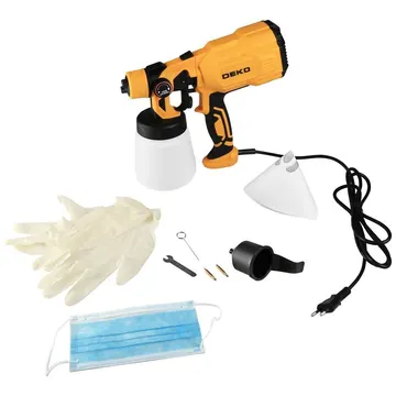 Pistola de Pintura Pulverizadora HVLP Elétrica 550W 110V 800ml 03 Bicos e Acessórios DEKO-DKSG55K1